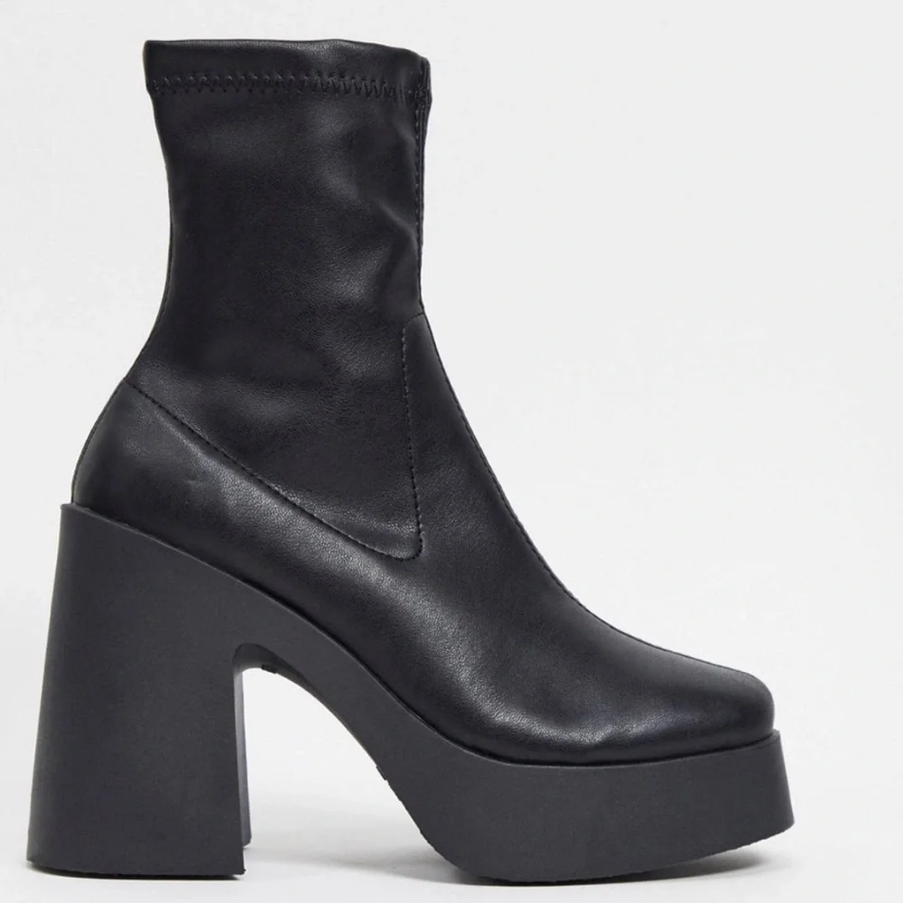 ASOS Black Ankle Platform Boots 8